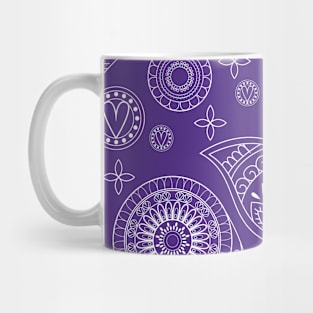 Mandala Pattern Purple and White Halloween Fall Autumn Season Mug